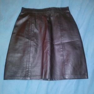 NWOT Real Leather Lined A Line Skirt